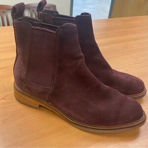 Clarks Clarksdale Arlo Chelsea Suede Ankle Boots Size 6 Brown Good Condition